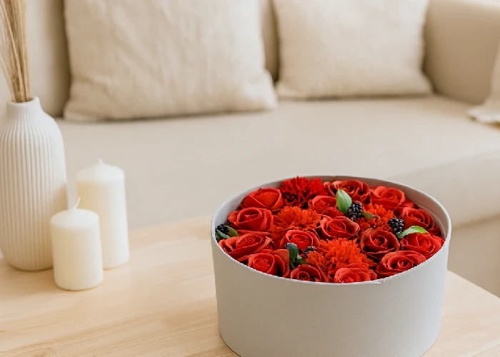 Darčekový box mydlové kytice