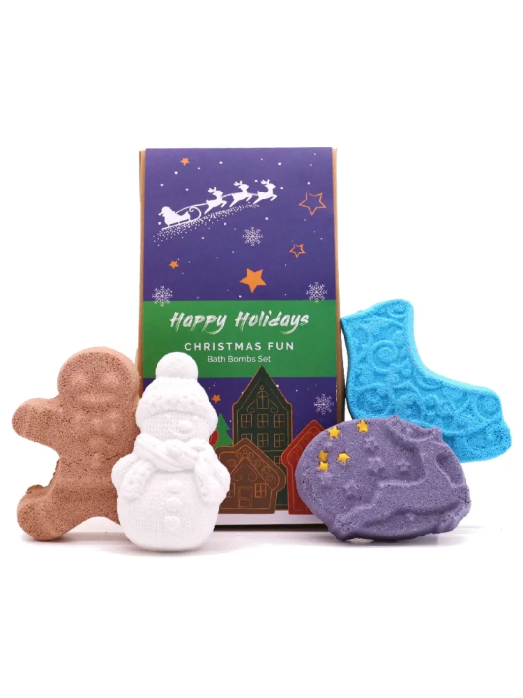 Vianočné šumivé bomby do kúpeľa, darčeková sada