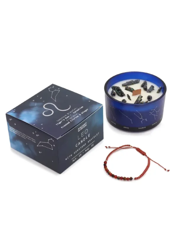 Krištáľové sviečky + náramok zdarma, podľa zverokruhu, 12 znamení - P00167: Panna