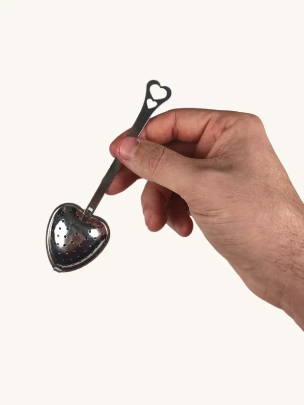 Sitko na čaj, nerezové s dierkami, srdiečko