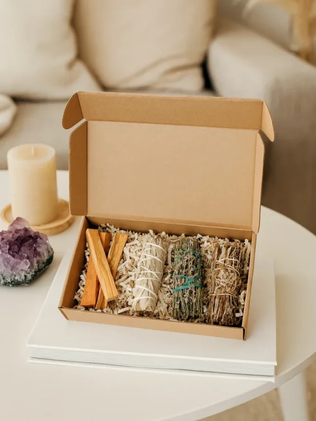 Vydymovací set Dotyk harmónie - drievka Palo Santo a 3 druhy Šalvie