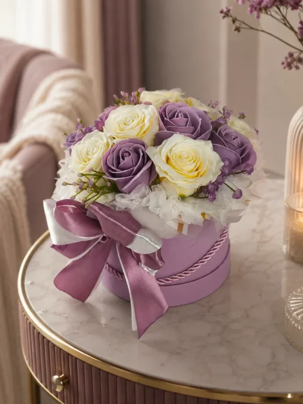 Mydlový flower box Aura Decor No. 15, lila