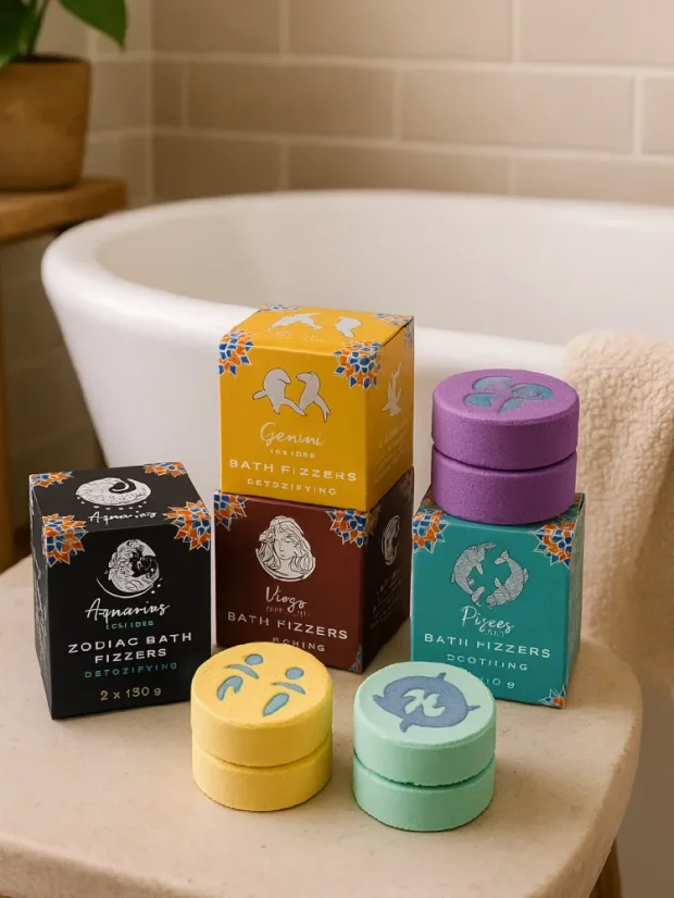 Šumivé tablety do kúpeľa, podľa znamenia, 2x150g, s horoskopom