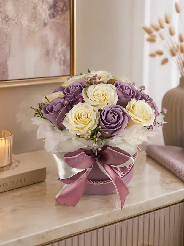 Mydlový flower box Aura Decor No. 15, lila