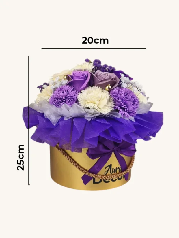 Mydlový flower box Aura Decor No. 17, fialový