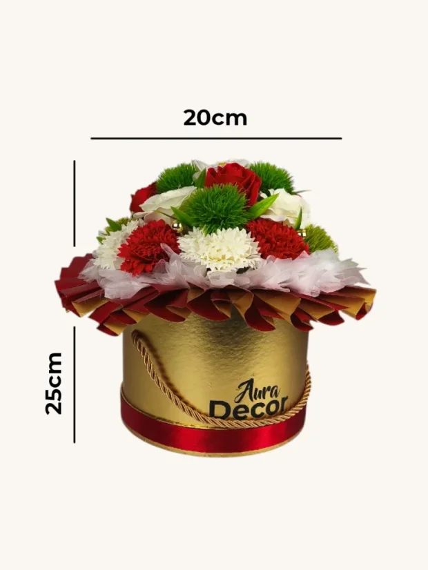 Mydlový flower box Aura Decor No. 17, červený
