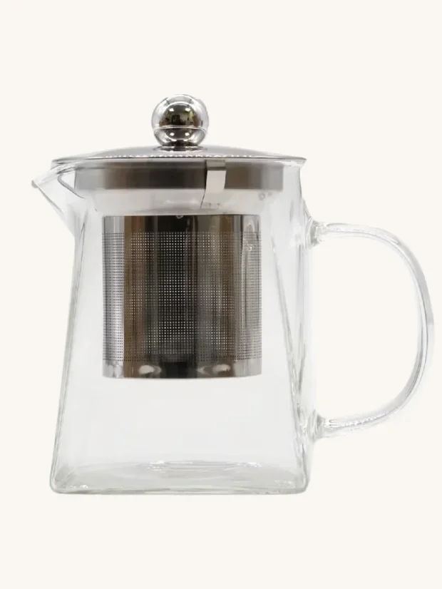 Sklenený čajník s nerezovým filtrom, 350ml, tvar veže
