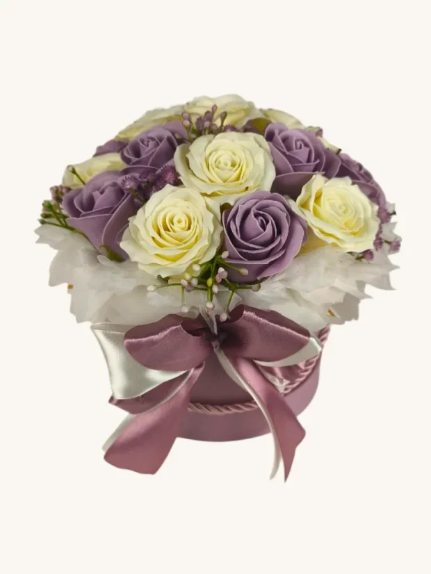 Mydlový flower box Aura Decor No. 15, lila
