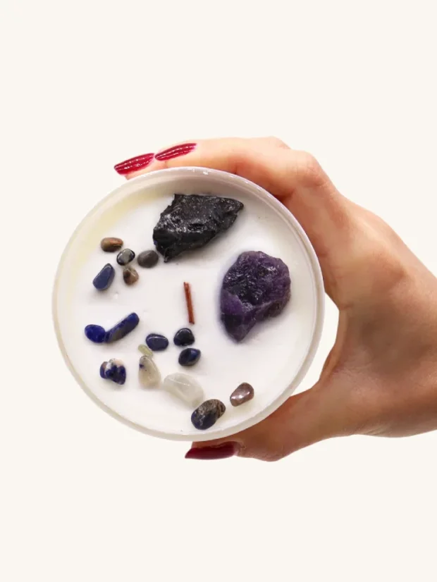 Čakrové sviečky s drahými kameňmi, 7 čakier, Čakra Solar Plexus