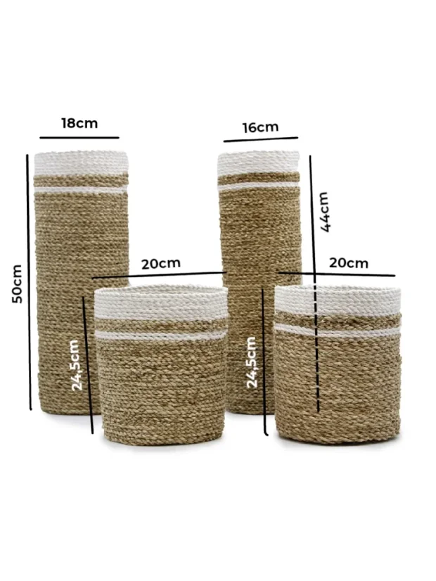 Súprava z morskej trávy - 2 vázy a 2 koše