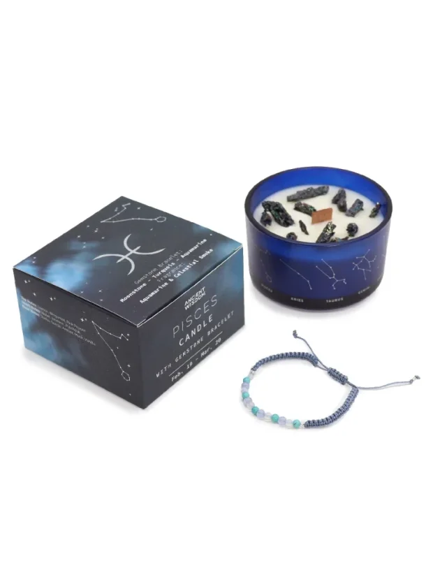 Krištáľové sviečky + náramok zdarma, podľa zverokruhu, 12 znamení - P00167: Ryby