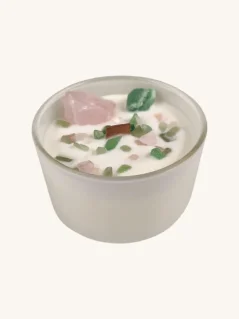 Čakrové sviečky s drahými kameňmi, 7 čakier, Srdcová čakra