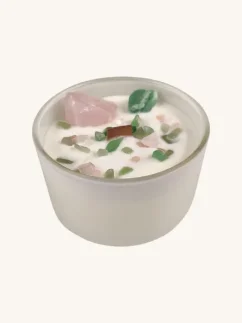 Čakrové sviečky s drahými kameňmi, 7 čakier, Srdcová čakra