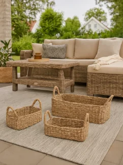 Sada 3 prútených košov, vysoká pevnosť, rôzne rozmery