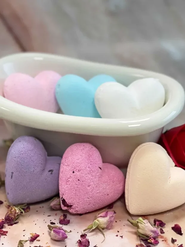 Šumivé srdiečka do kúpeľa, 70g, žuvačka