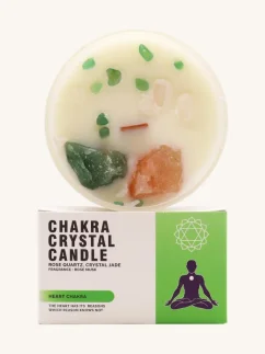 Čakrové sviečky s drahými kameňmi, 7 čakier, Srdcová čakra