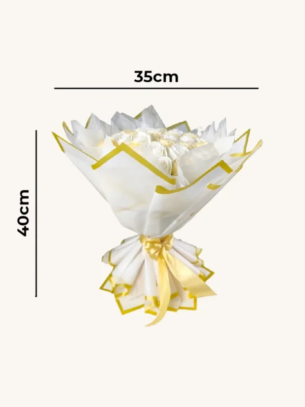 Elegantná mydlová kytica, trvácne mydlové ruže, zlato-krémové farby