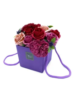 Mydlová kytica v darčekovom balení, fialová záhrada