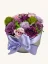 Purpurowa harmonia – mydlane bukiety w pudełku prezentowym, metalowa puszka ø17×10 cm, zamykana wieczkiem