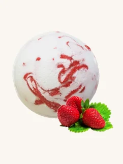 Musująca kula do kąpieli z ekstra masłem kokosowym, Tropikalny raj, 180 g, truskawka