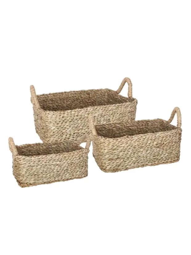 Sada 3 prútených košov, vysoká pevnosť, rôzne rozmery