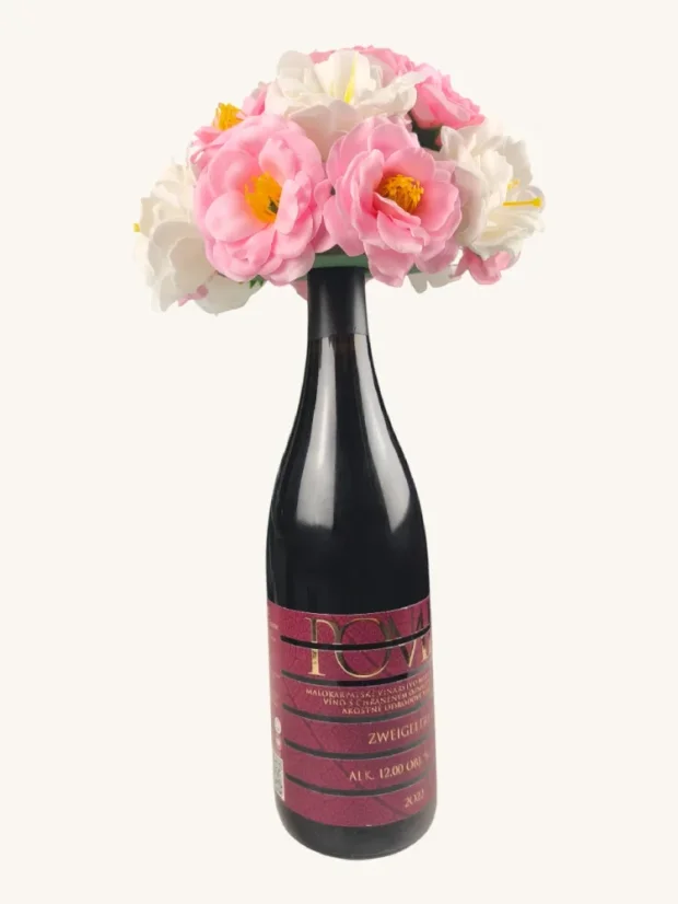 Darčeková sada mydlových kvetov s nápojom, lokálne víno podľa ponuky