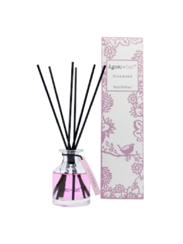 Vonné tyčinky, vonné difuzéry, Agnes + Cat, 140ml - P00123: Čaj a ruže