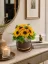 Mydlový flower box Aura Decor, hnedý so zlatým lemom, slnečnice