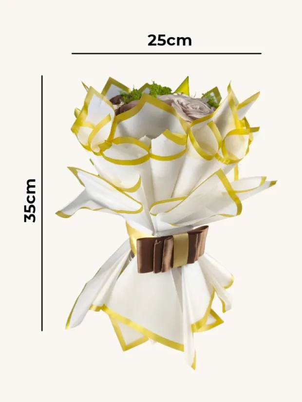 Luxusná mydlová kytica, honosný dekór, béžovo-hnedé farby