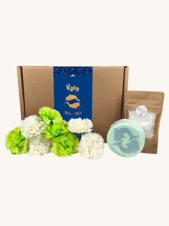 Ryby - darčekový box s mydlovými kvetmi, šumivou bombou a soľou do kúpeľa