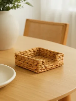 Držiak na obrúsky, oceľ + prútený vzor