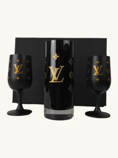 Darčekový box Louis Vuitton: sklenená váza a 2 sklenené poháre