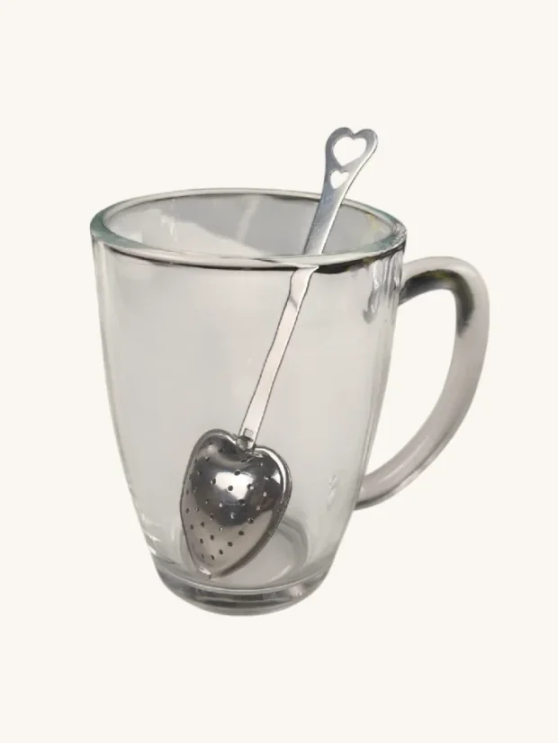 Sitko na čaj, nerezové s dierkami, srdiečko
