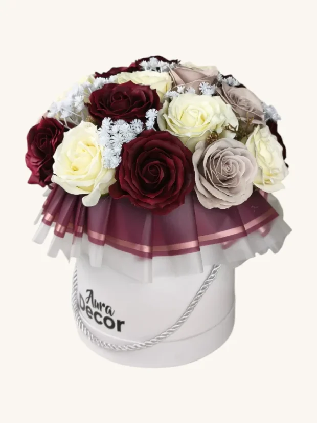 Mydlový flower box Aura Decor No. 18, biely