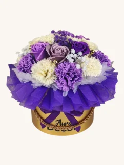 Mydlový flower box Aura Decor No. 17, fialový