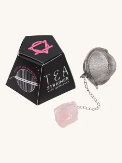 Sitko na čaj s drahým kameňom, nehrdzavejúca oceľ, Ruženín