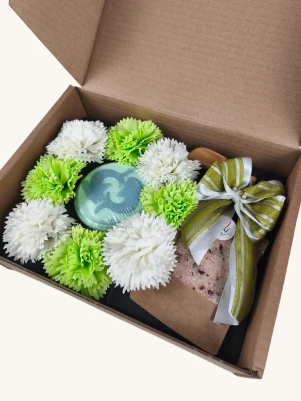 Ryby - darčekový box s mydlovými kvetmi, šumivou bombou a soľou do kúpeľa