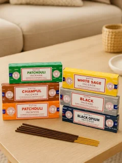 Indické vonné tyčinky Satya, ± 15 tyčiniek v balení, ručná výroba, rôzne vône