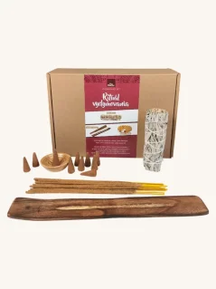 Vydymovací set Rituál vydymovania - Biela Šalvia, vydymovacie kužele a tyčinky + podstavce