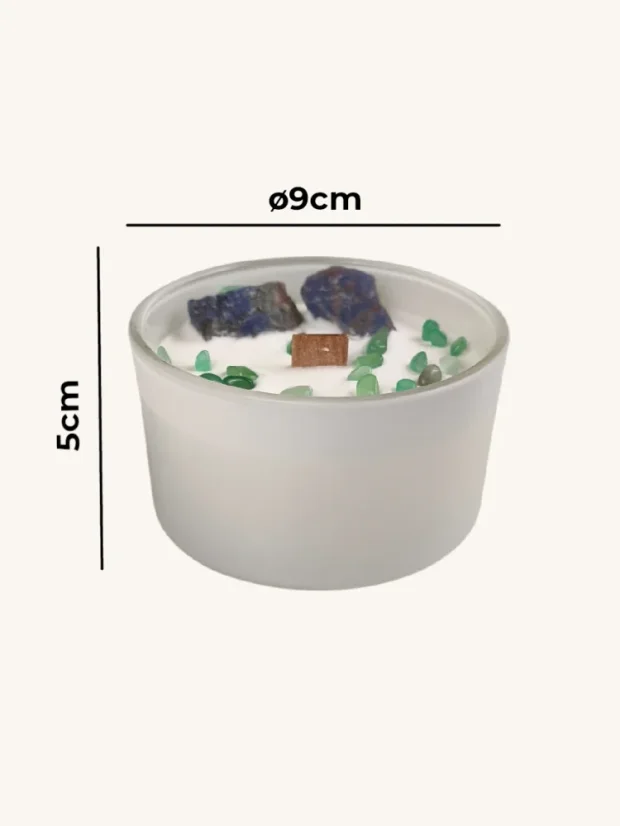 Čakrové sviečky s drahými kameňmi, 7 čakier, Krčná čakra