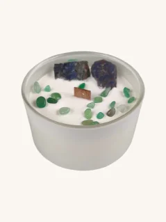 Čakrové sviečky s drahými kameňmi, 7 čakier, Krčná čakra