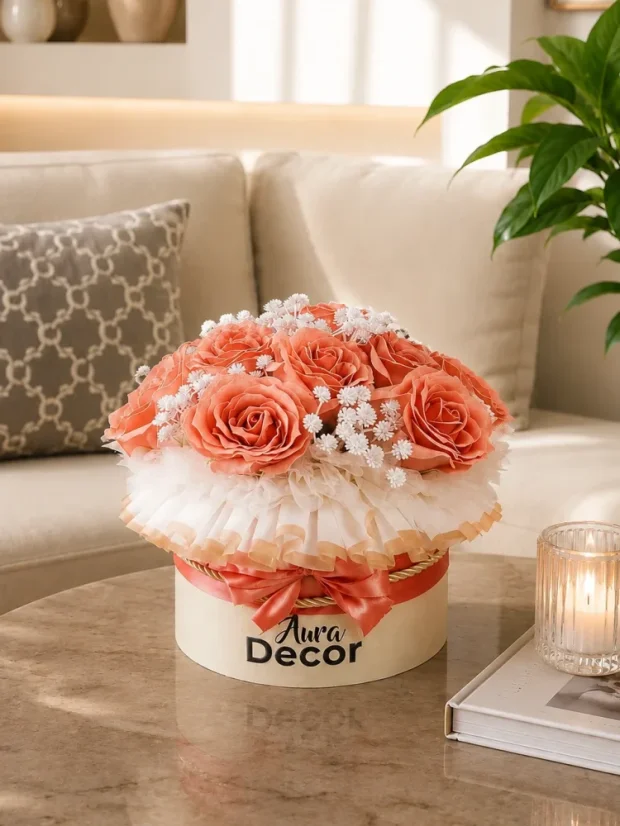 Mydlový flower box Aura Decor No. 17, benátska ružová