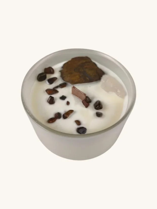 Čakrové sviečky s drahými kameňmi, 7 čakier, Posvätná čakra