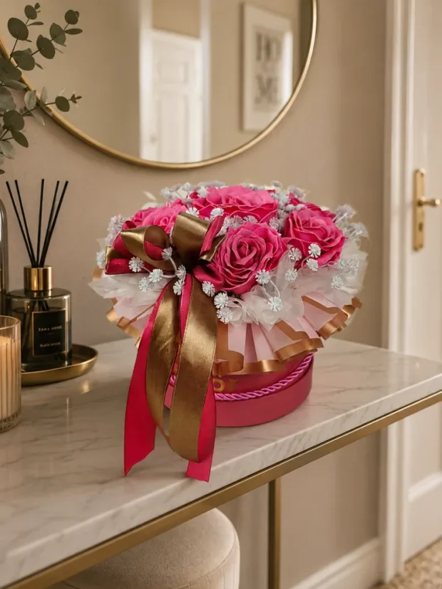 Mýdlový flower box Aura Decor No. 15, cherry