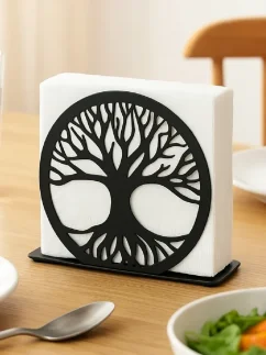 Kovový držiak na obrúsky, vzor Strom života