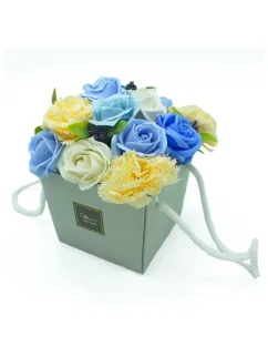 Mydlová kytica v darčekovom balení, svadobné modré