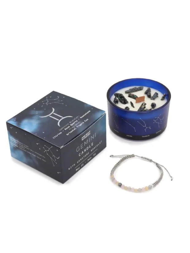 Krištáľové sviečky + náramok zdarma, podľa zverokruhu, 12 znamení - P00167: Blíženci