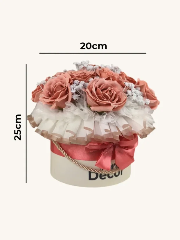 Mydlový flower box Aura Decor No. 17, benátska ružová