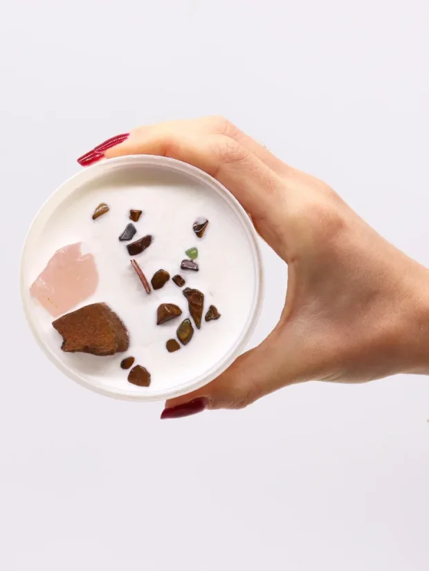 Čakrové sviečky s drahými kameňmi, 7 čakier, Srdcová čakra