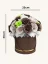 Veľký luxusný mydlový flower box Aura Decor, hnedý so zlatým lemom